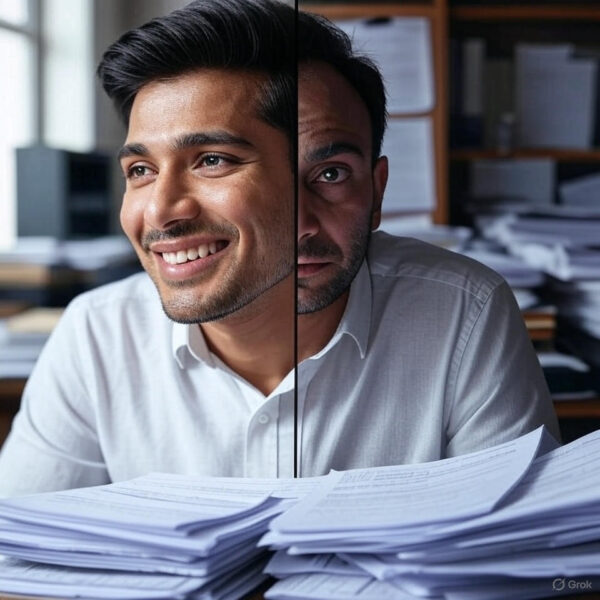 Two faces of Indian professional one before career counselling and other after career counseling